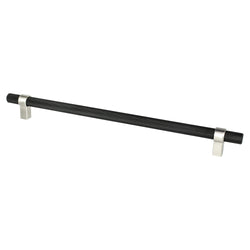 Radial Reign 12in. CC Matte Black Bar and Brushed Nickel Posts - DecorHardware.com