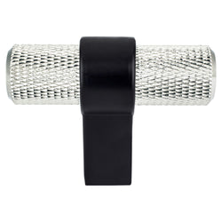 Radial Reign Brushed Nickel Bar and Matte Black Post Knob - DecorHardware.com