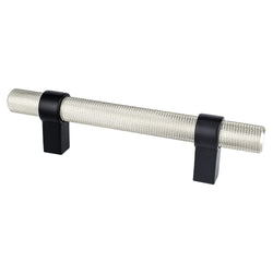Radial Reign 96mm CC Brushed Nickel Bar and Matte Black Posts - DecorHardware.com