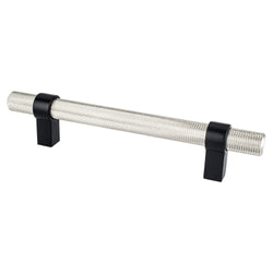 Radial Reign 128mm CC Brushed Nickel Bar and Matte Black Posts - DecorHardware.com