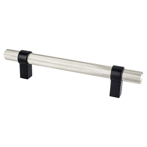Radial Reign 128mm CC Brushed Nickel Bar and Matte Black Posts - DecorHardware.com