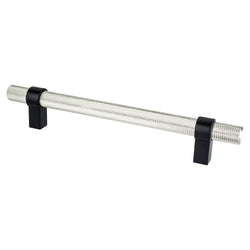 Radial Reign 160mm CC Brushed Nickel Bar and Matte Black Posts - DecorHardware.com