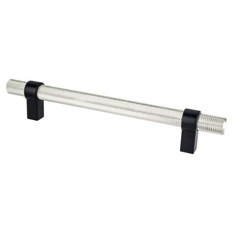Radial Reign 160mm CC Brushed Nickel Bar and Matte Black Posts - DecorHardware.com