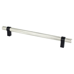 Radial Reign 224mm CC Brushed Nickel Bar and Matte Black Posts - DecorHardware.com