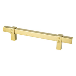 Rivet Rebel 128mm CC Modern Brushed Gold Pull - DecorHardware.com