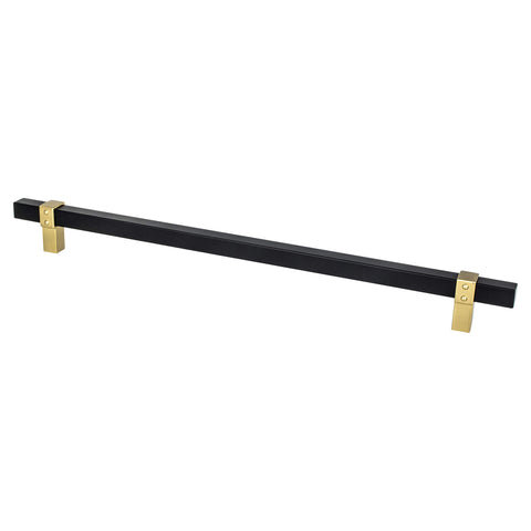 Rivet Rebel 12in. CC Matte Black Bar and Modern Brushed Gold P - DecorHardware.com