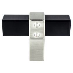 Rivet Rebel Matte Black Bar and Brushed Nickel Post Knob - DecorHardware.com