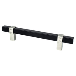 Rivet Rebel 128mm CC Matte Black Bar and Brushed Nickel Posts - DecorHardware.com