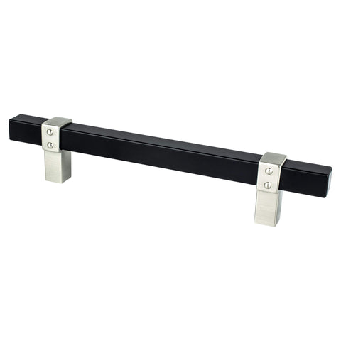 Rivet Rebel 128mm CC Matte Black Bar and Brushed Nickel Posts - DecorHardware.com
