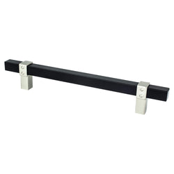 Rivet Rebel 160mm CC Matte Black Bar and Brushed Nickel Posts - DecorHardware.com