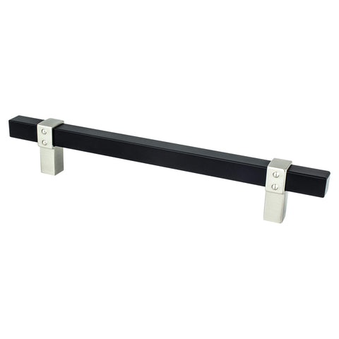 Rivet Rebel 160mm CC Matte Black Bar and Brushed Nickel Posts - DecorHardware.com