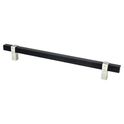 Rivet Rebel 224mm CC Matte Black Bar and Brushed Nickel Posts - DecorHardware.com