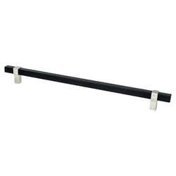 Rivet Rebel 12in. CC Matte Black Bar and Brushed Nickel Posts - DecorHardware.com