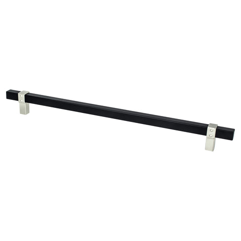 Rivet Rebel 12in. CC Matte Black Bar and Brushed Nickel Posts - DecorHardware.com