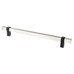 Rivet Rebel 224mm CC Brushed Nickel Bar and Matte Black Posts - DecorHardware.com