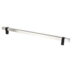 Rivet Rebel 12in. CC Brushed Nickel Bar and Matte Black Posts - DecorHardware.com