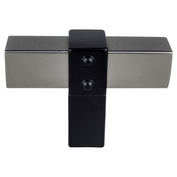 Rivet Rebel Slate Bar and Matte Black Post Knob - DecorHardware.com