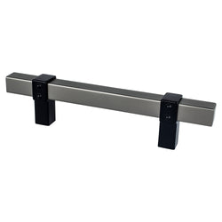 Rivet Rebel 96mm CC Slate Bar and Matte Black Posts Pull - DecorHardware.com