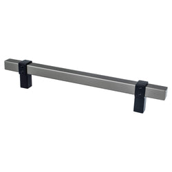 Rivet Rebel 160mm CC Slate Bar and Matte Black Posts Pull - DecorHardware.com