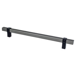 Rivet Rebel 224mm CC Slate Bar and Matte Black Posts Pull - DecorHardware.com