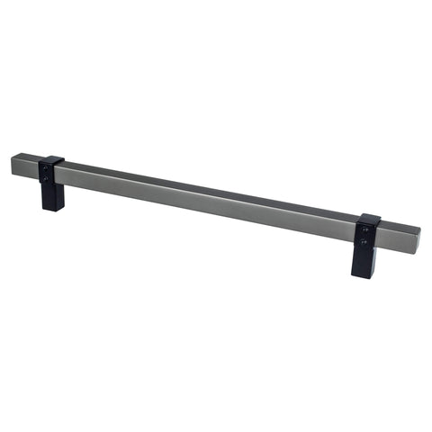 Rivet Rebel 224mm CC Slate Bar and Matte Black Posts Pull - DecorHardware.com