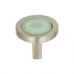 Spa Green Round Knob 1 1/4 Inch - Brushed Nickel - GR