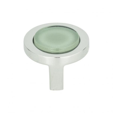 Spa Green Round Knob 1 1/4 Inch - Polished Chrome - GR