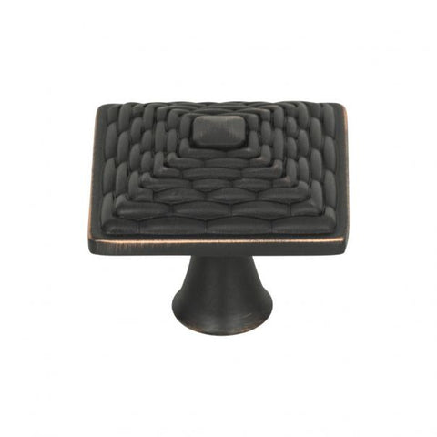 Mandalay Square Knob 1 1/4 Inch - Venetian Bronze - VB