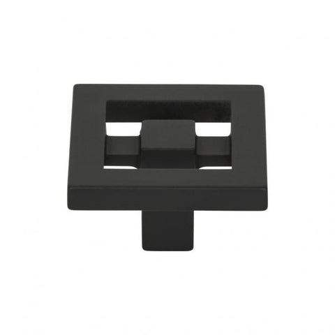 Nobu Square Knob 1 3/8 Inch - Matte Black - BL