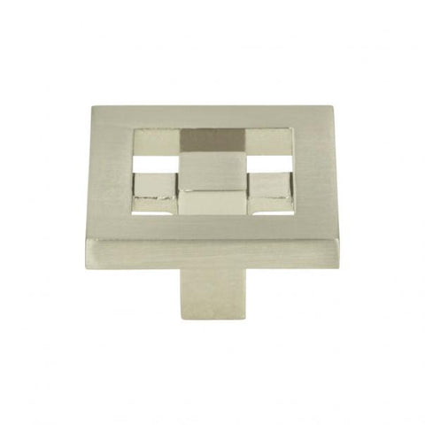 Nobu Square Knob 1 3/8 Inch - Brushed Nickel - BRN