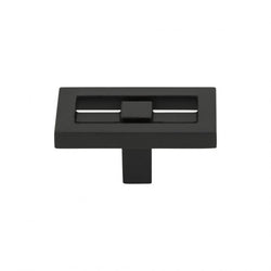 Nobu Rectangle Knob 1 3/4 Inch - Matte Black - BL