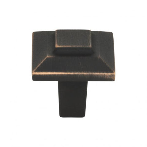 Trocadero Small Square Knob 1 Inch - Venetian Bronze - VB