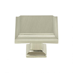 Sutton Place Square Knob 1 1/4 Inch - Brushed Nickel - BRN