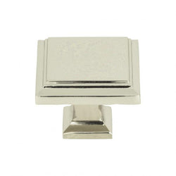 Sutton Place Square Knob 1 1/4 Inch - Polished Nickel - PN