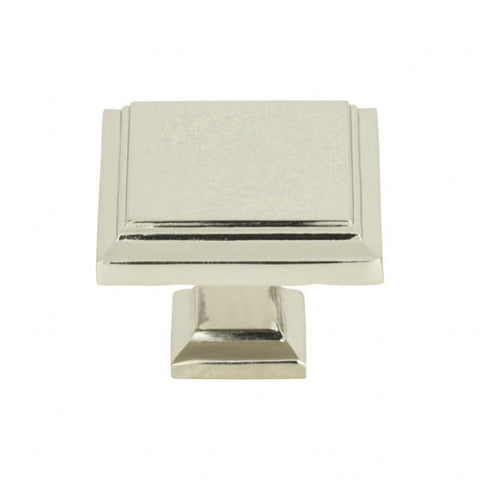 Sutton Place Square Knob 1 1/4 Inch - Polished Nickel - PN