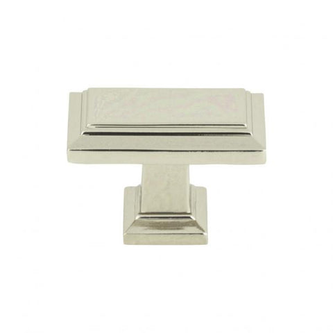 Sutton Place Rectangle Knob 1 7/16 Inch - Polished Nickel - PN