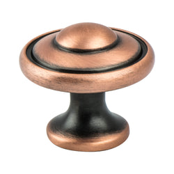 Euro Traditions 1 3/16" Knob Brushed Antique Copper