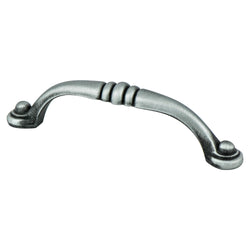 Euro Traditions 96mm Pull (OL-4 5/16") Brushed Antique Pewter