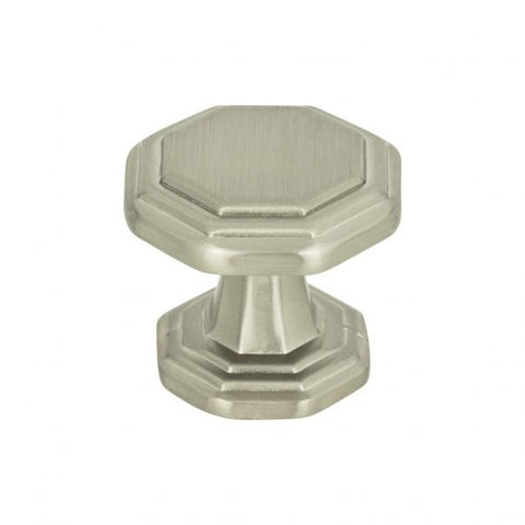 Dickinson Octagon Knob 1 1/4 Inch - Brushed Nickel - BRN