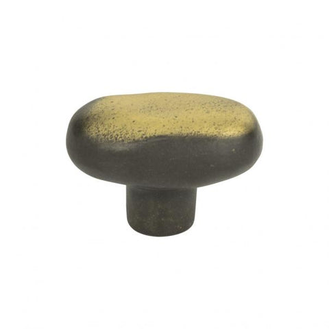 Distressed Oval Knob 1 11/16 Inch - Antique Bronze - ABZ