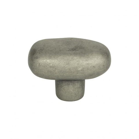 Distressed Oval Knob 1 11/16 Inch - Pewter - P