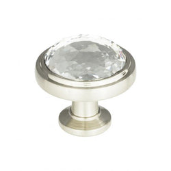 Legacy Crystal Round Knob 1 5/16 Inch - Brushed Nickel - BRN