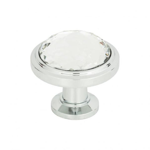 Legacy Crystal Round Knob 1 5/16 Inch - Polished Chrome - CH