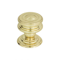 Campaign Round Knob 1 1/4 Inch - Polished Brass - PB