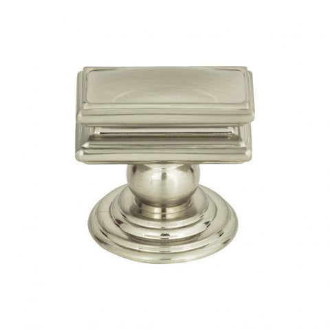 Campaign Rectangle Knob 1 1/2 Inch - Brushed Nickel - BRN