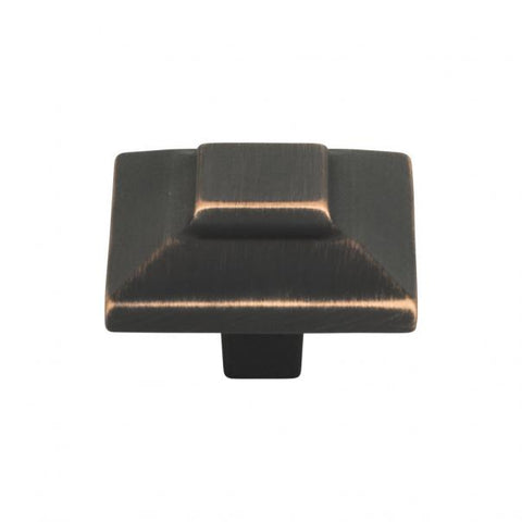 Trocadero Large Square Knob 1 1/2 Inch - Venetian Bronze - VB