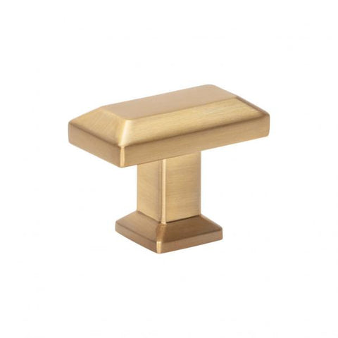 Sweetbriar Lane Rectangle Knob 1 3/8 Inch - Warm Brass - WB