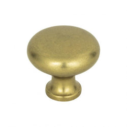 Round Knob 1 1/4 Inch - Vintage Brass - UB