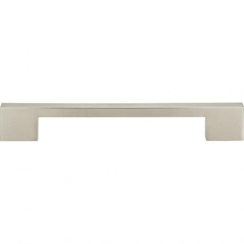 Thin Square Pull 7 9/16 Inch (c-c) - Brushed Nickel - BN