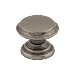 Flat Top Knob 1 3/8 Inch - Pewter Antique - PTA